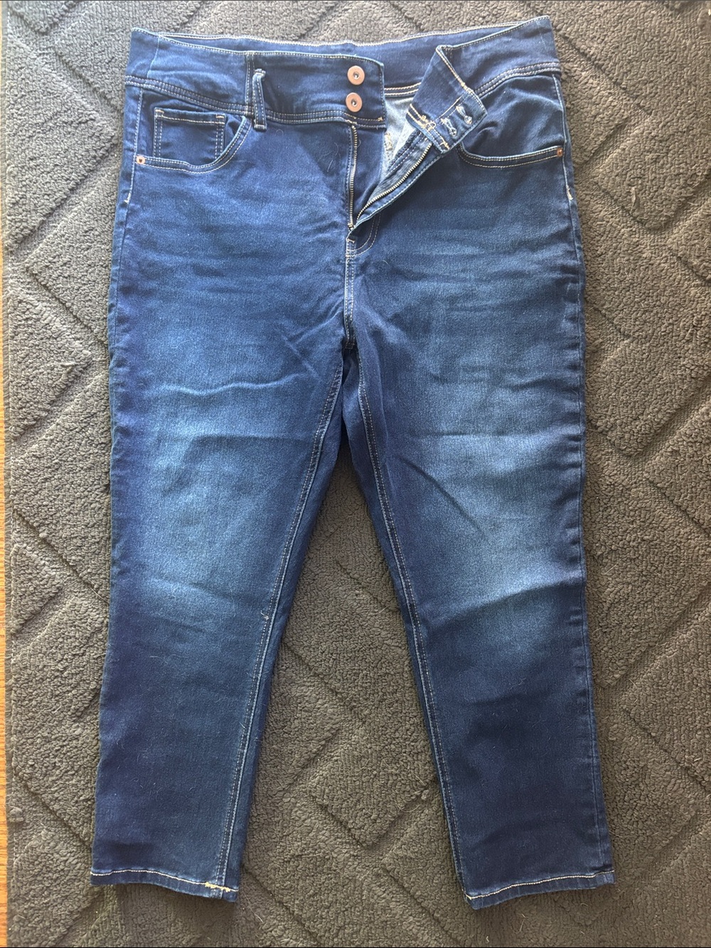 No Boundaries Navy Blue Denim Capri Cropped Jeans Casual Streetwear Versatile